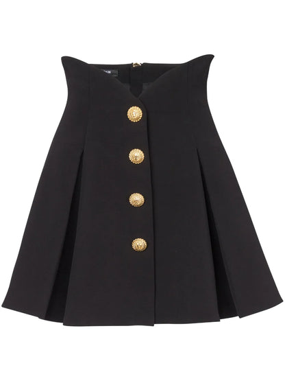 Pleated A-Line Miniskirt