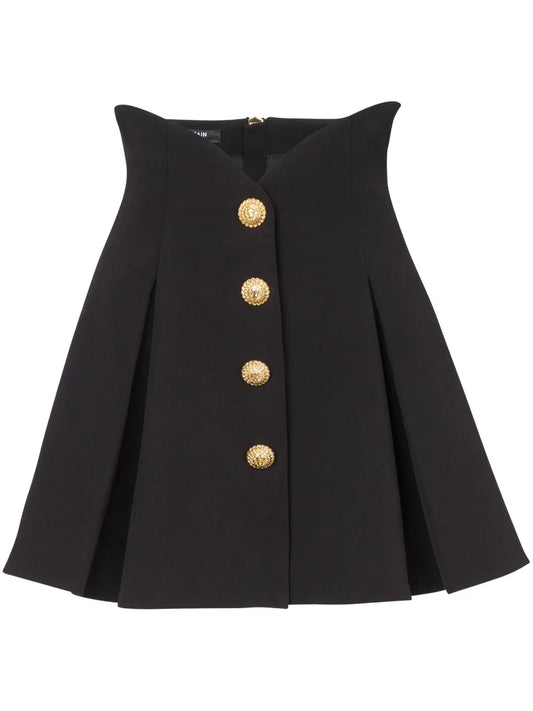 Pleated A-Line Miniskirt