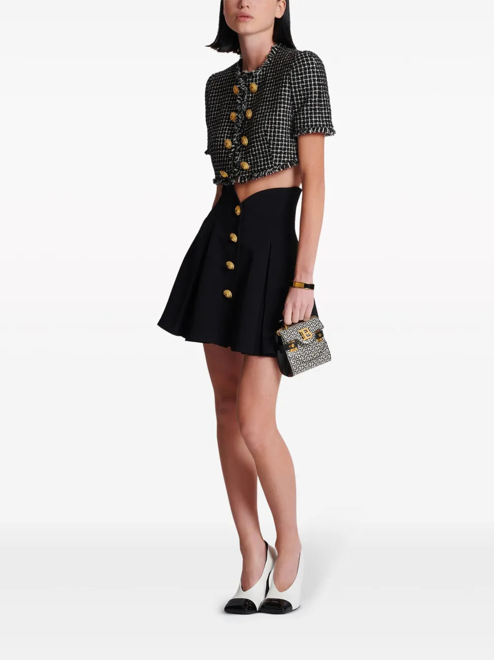 Pleated A-Line Miniskirt