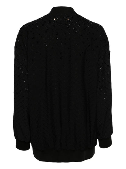 Bead-Embellished Bomber Jacket