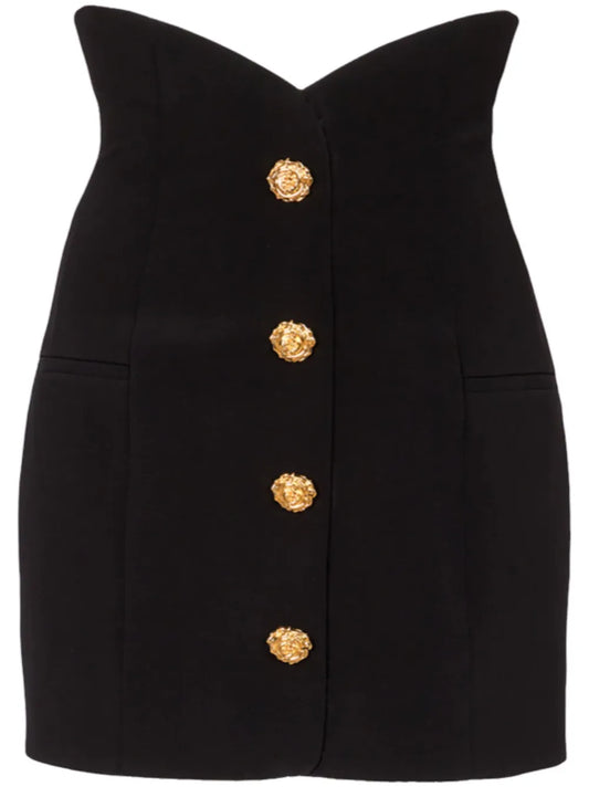 Buttoned Tulip Miniskirt