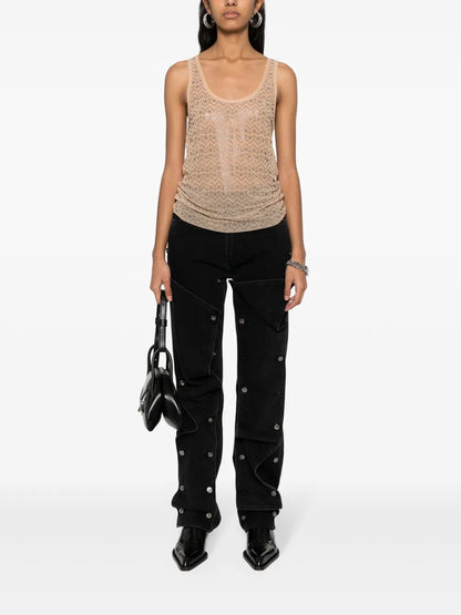 Rhinestone-Patterned Tank Top