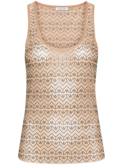 Rhinestone-Patterned Tank Top