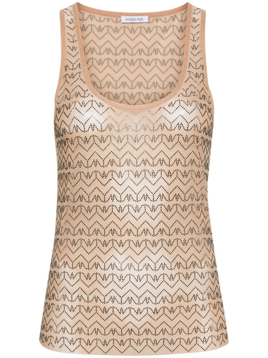 Rhinestone-Patterned Tank Top