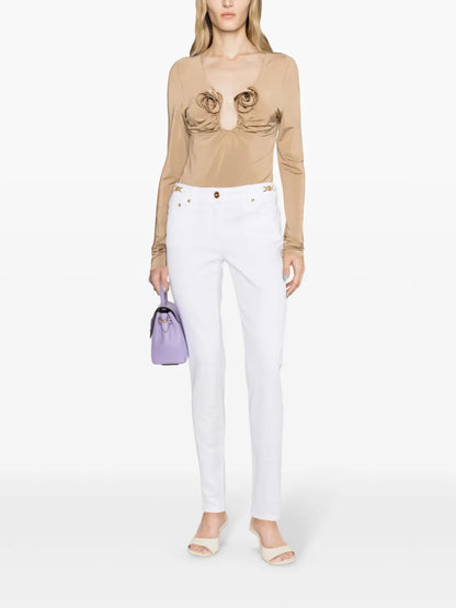 Medusa-Plaque Skinny Jeans
