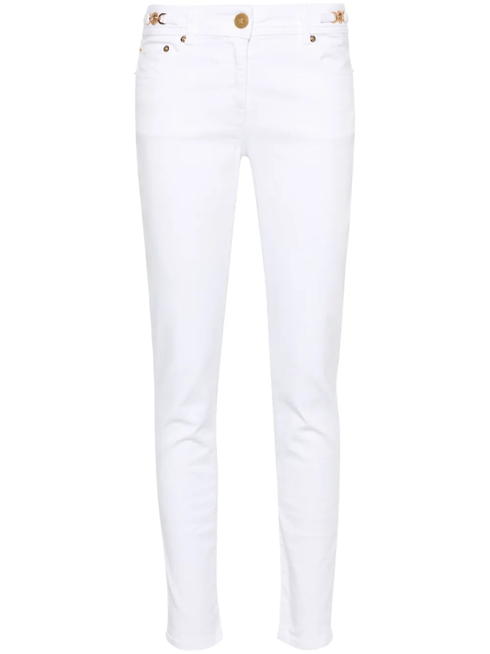 Medusa-Plaque Skinny Jeans