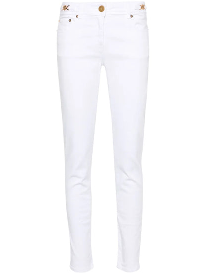 Medusa-Plaque Skinny Jeans