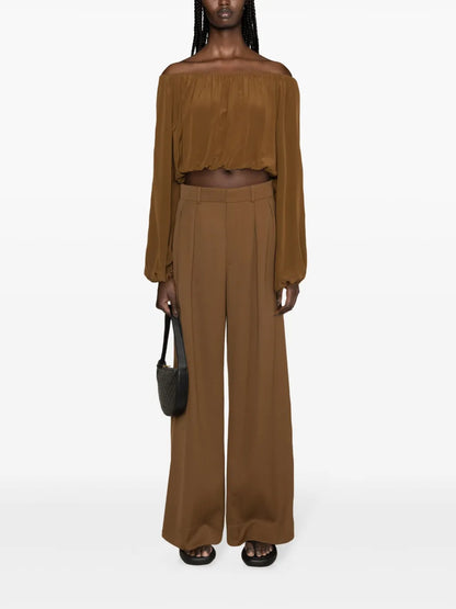 Wide-Leg Virgin Wool Trousers