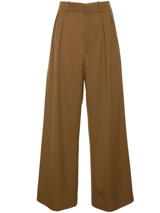 Wide-Leg Virgin Wool Trousers