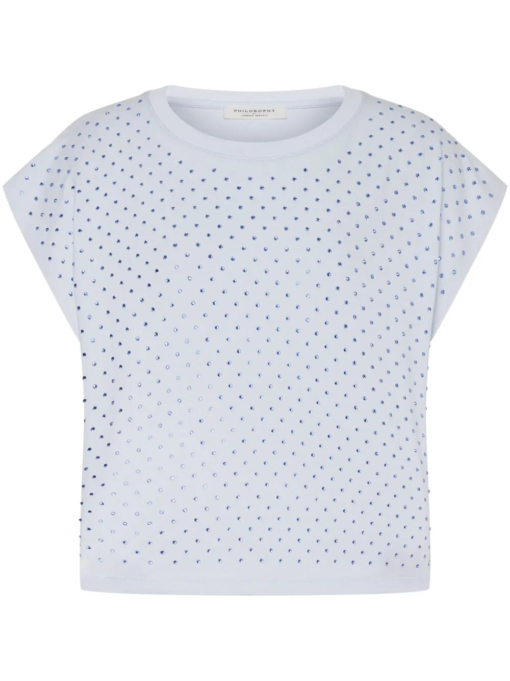 Rhinestone-Embellished Cotton T-Shirt