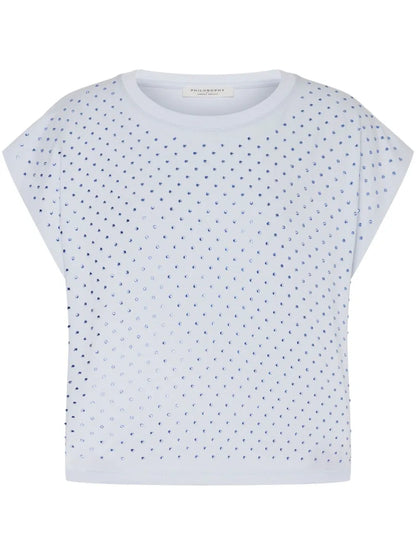 Rhinestone-Embellished Cotton T-Shirt