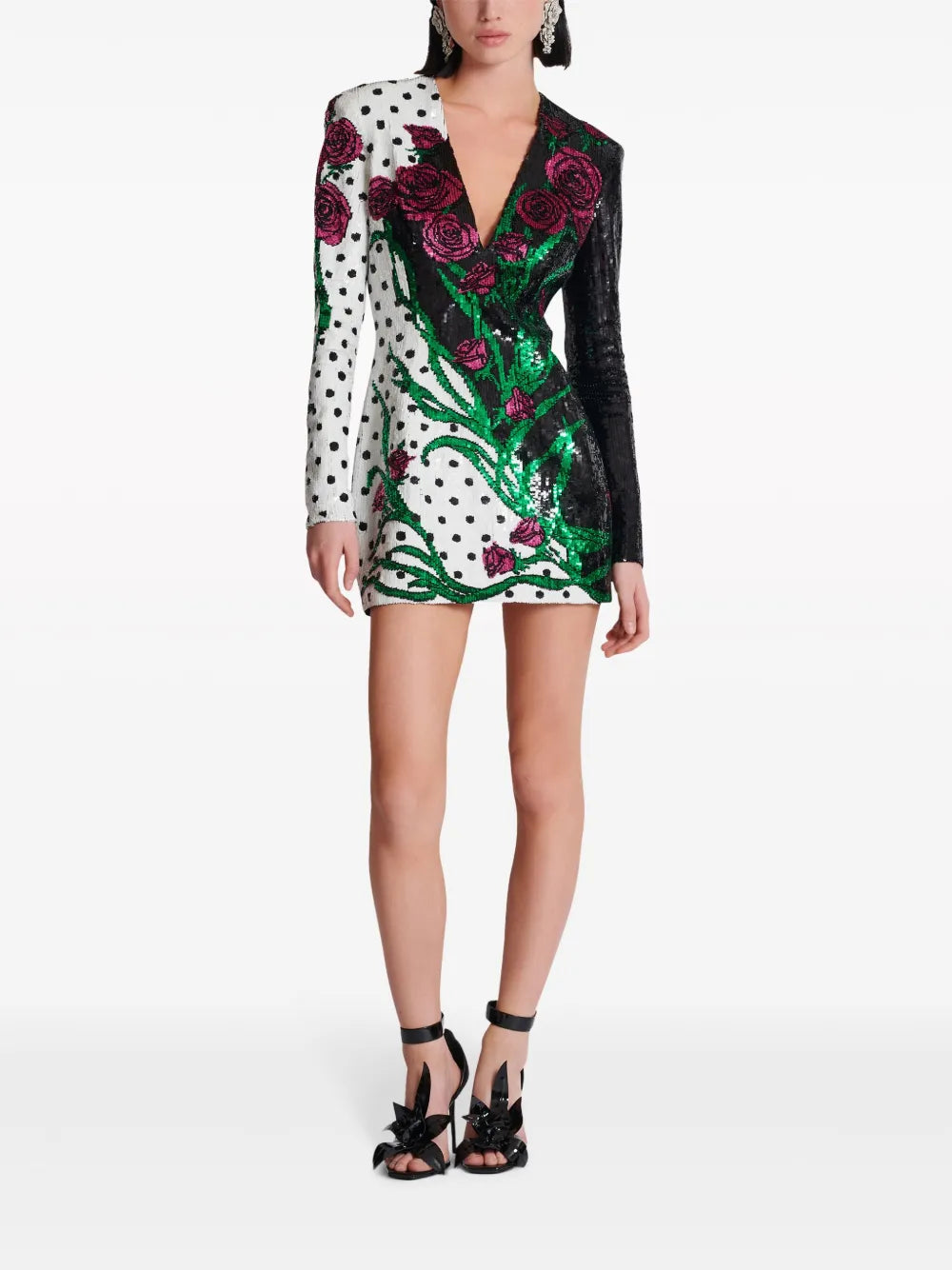 V-Neck Sequin Minidress