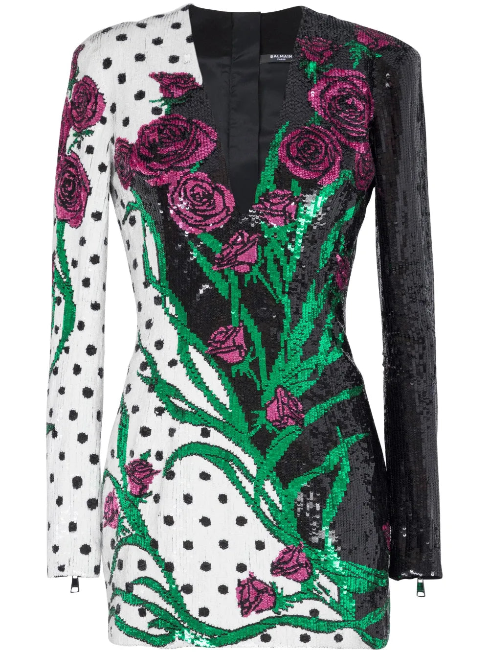 V-Neck Sequin Minidress