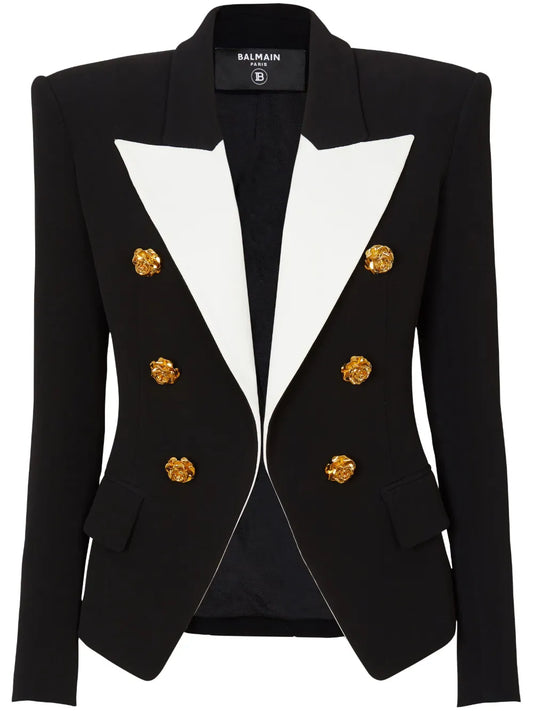 6-Button Two-Tone Blazer