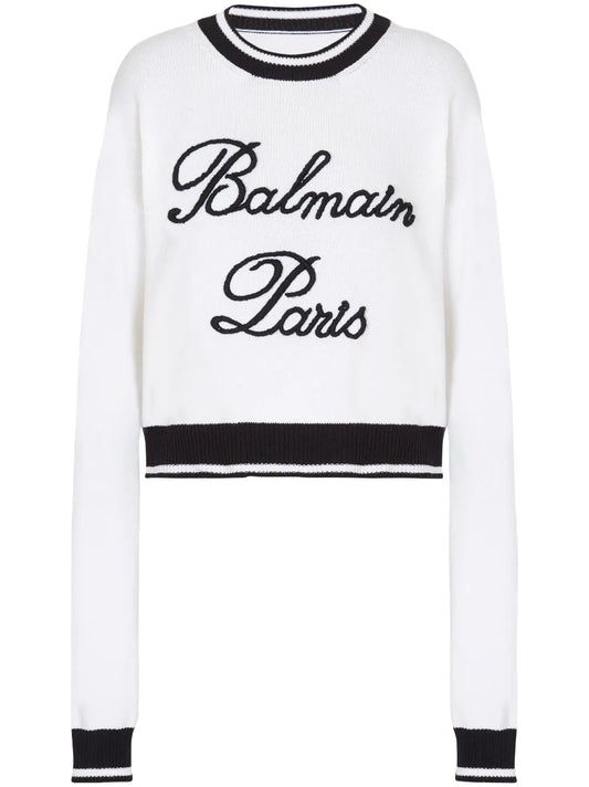 Logo-Embroidered Crew-Neck Jumper