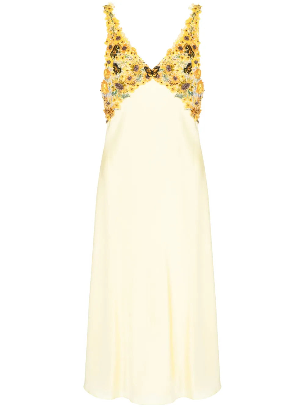 Beaded Stretch-Silk Slip Dress
