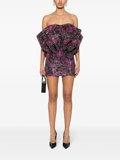 Oversize-Bow Mini Dress