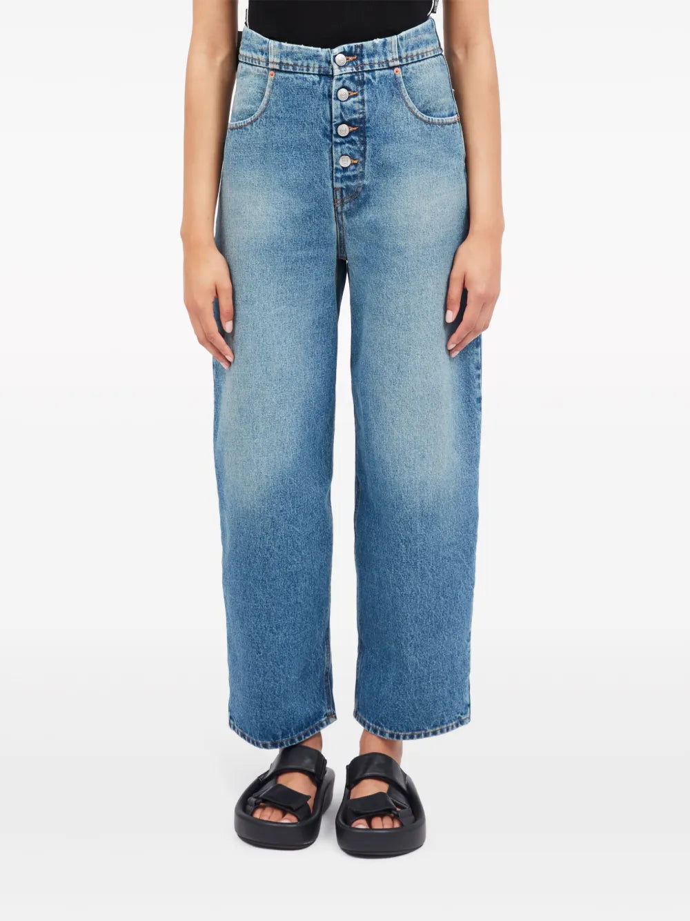 Wide-Leg Cotton Jeans