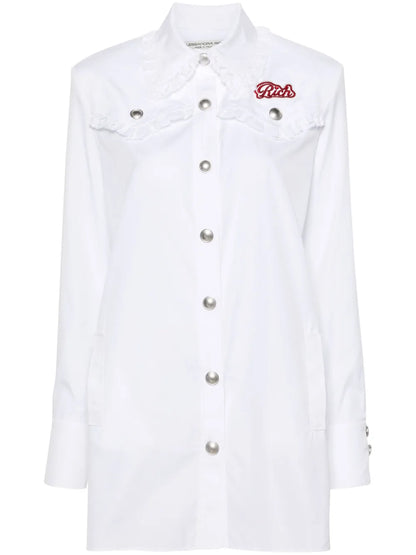 Logo-Patch Lace-Trim Minidress