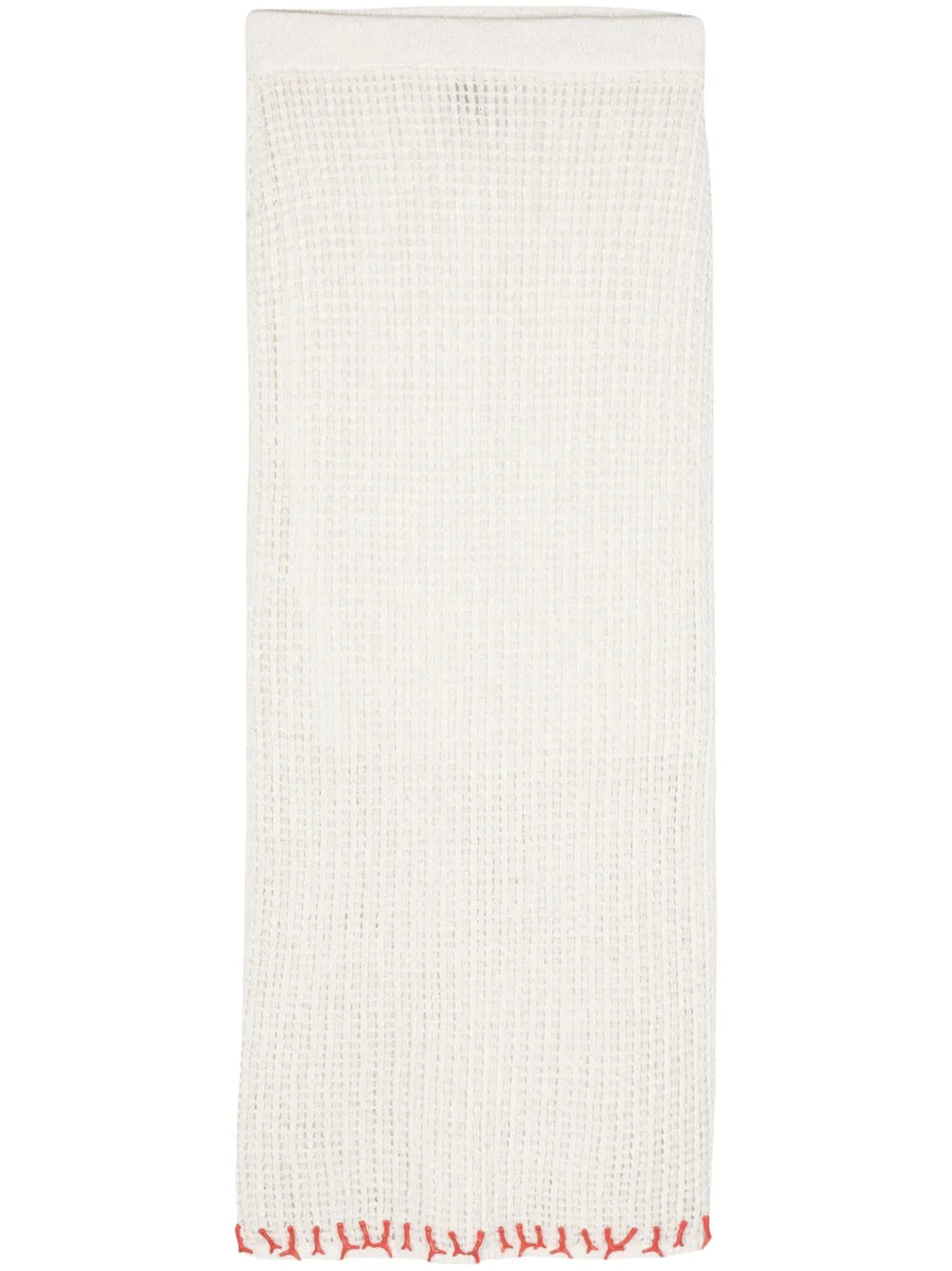 Contrasting-Charms Open-Knit Skirt