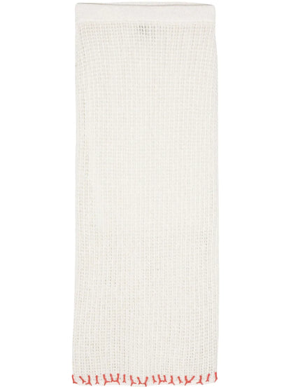 Contrasting-Charms Open-Knit Skirt