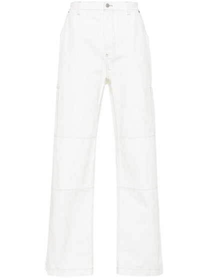 Embroidered-Logo Straight-Leg Trousers