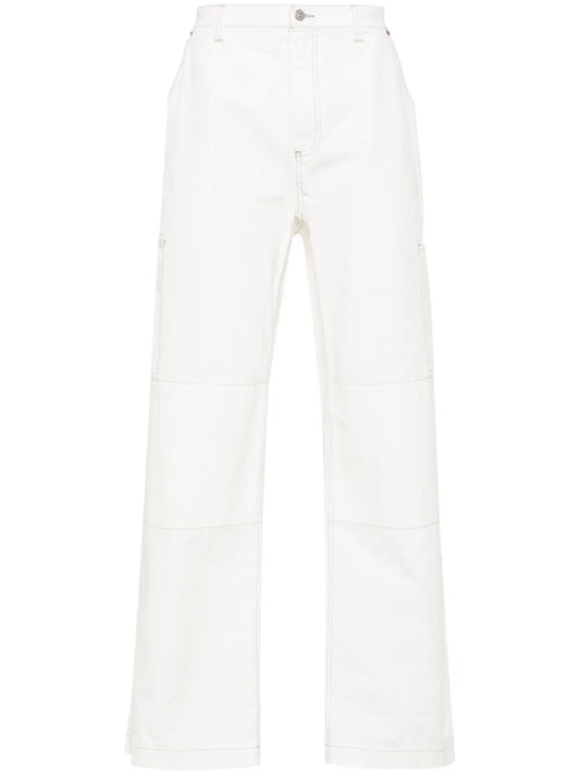 Embroidered-Logo Straight-Leg Trousers
