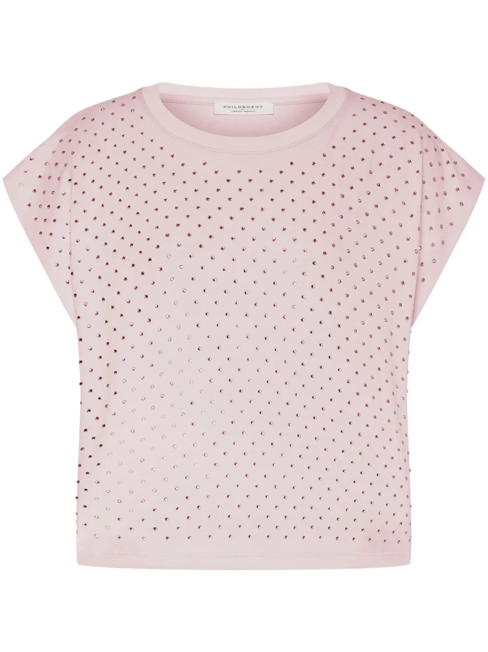Rhinestone-Embellished Cotton T-Shirt