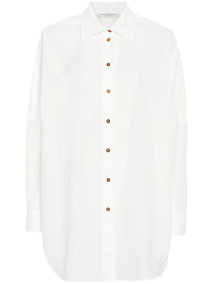 Drop-Shoulder Crepe Shirt