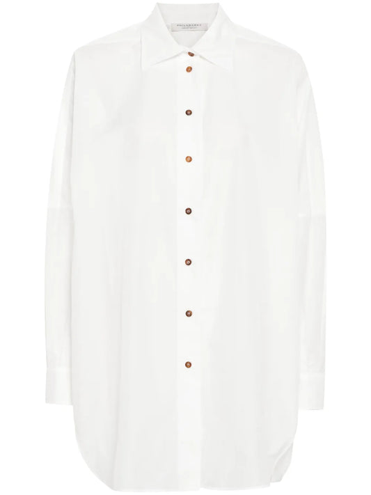 Drop-Shoulder Crepe Shirt