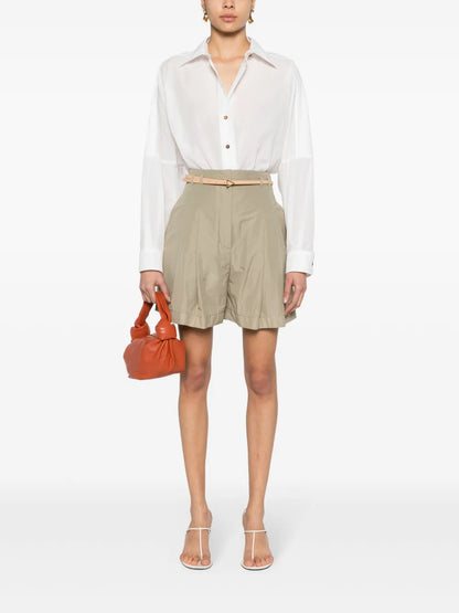 Drop-Shoulder Crepe Shirt