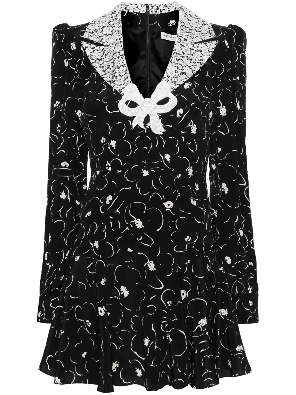 Floral-Print Silk Mini Dress