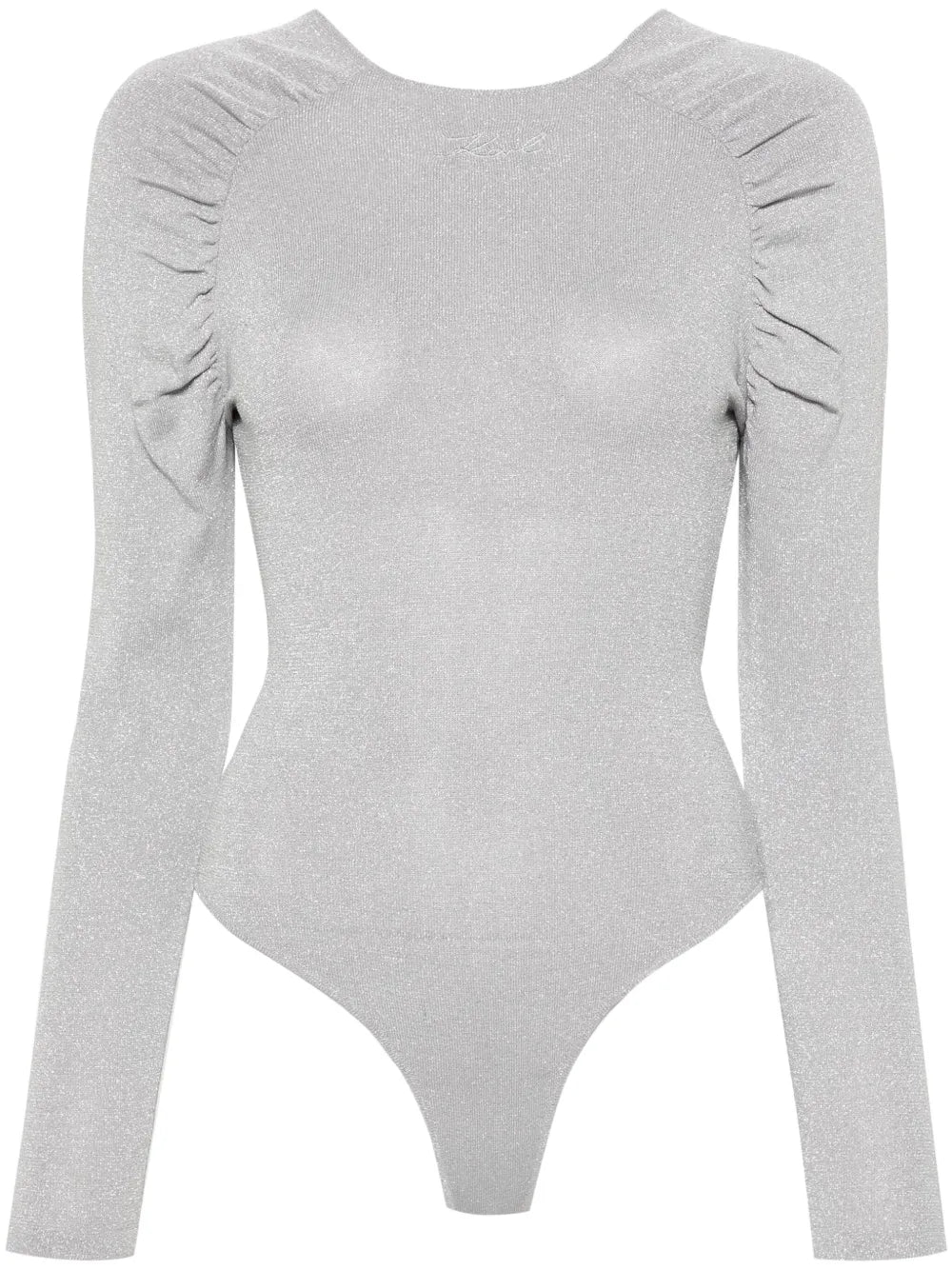 Logo-Embroidered Lurex Bodysuit