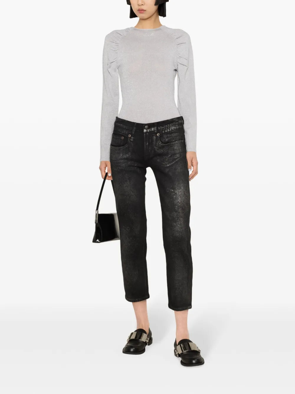 Logo-Embroidered Lurex Bodysuit