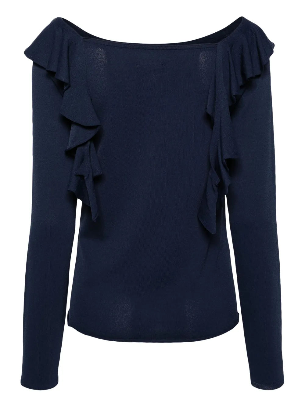 Ruffled Fine-Knit Jumper