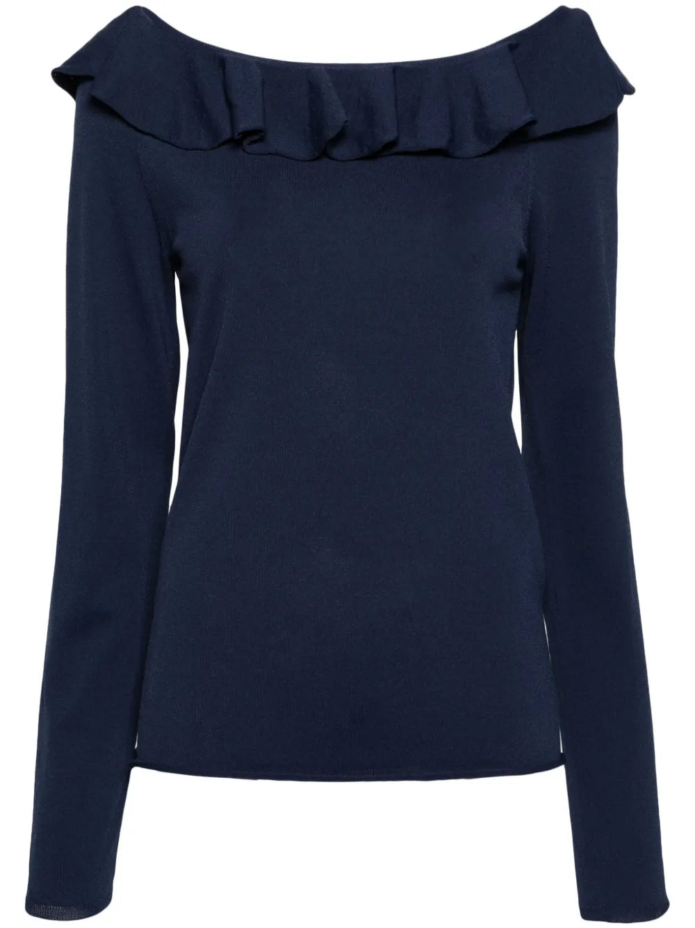 Ruffled Fine-Knit Jumper