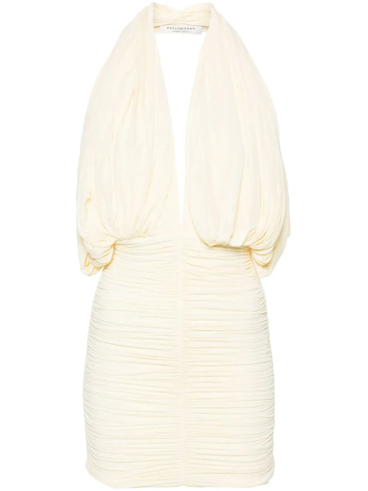 Draped-Design Dress