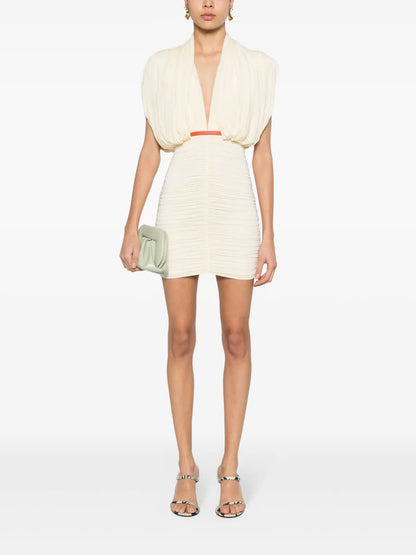 Draped-Design Dress