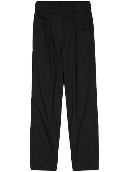 Elasticated-Waist Cropped Trousers