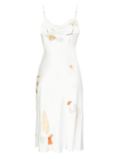 Floral-Print Silk Midi Dress