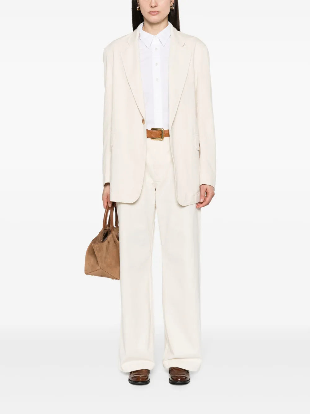 Wide-Leg Cotton Chino Trousers