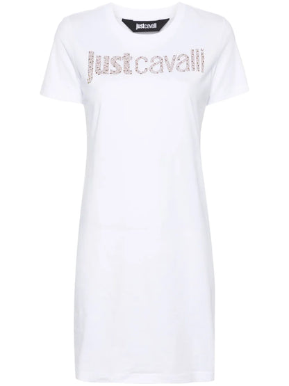 Rhinestone-Logo T-Shirt Dress