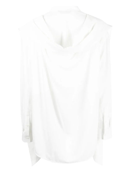 Drape-Detail Long-Sleeve Shirt