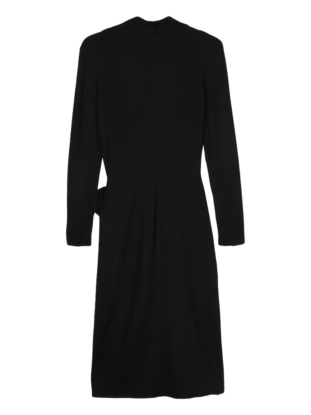 Flower-Appliqué Knit Dress