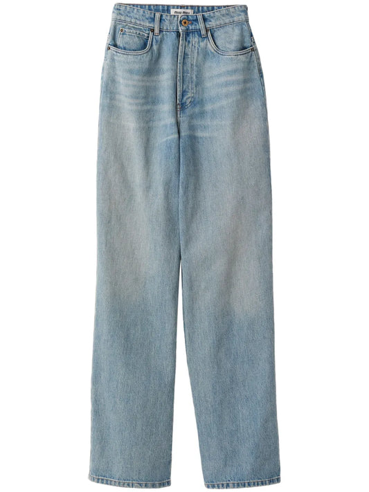 Cotton Wide-Leg Jeans