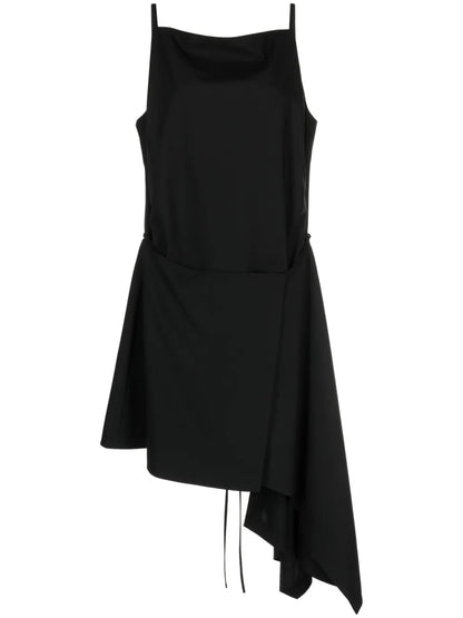 Asymmetric-Hem Sleeveless Minidress