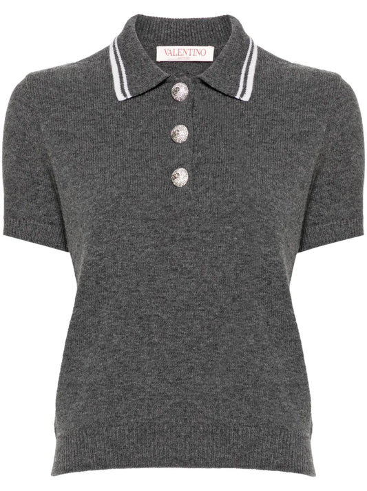 Striped-Edge Polo Shirt