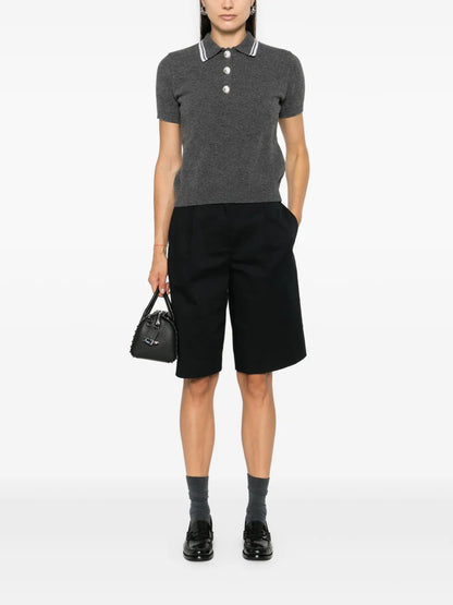 Striped-Edge Polo Shirt