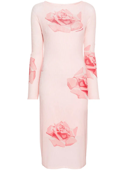 Plissé Midi Dress