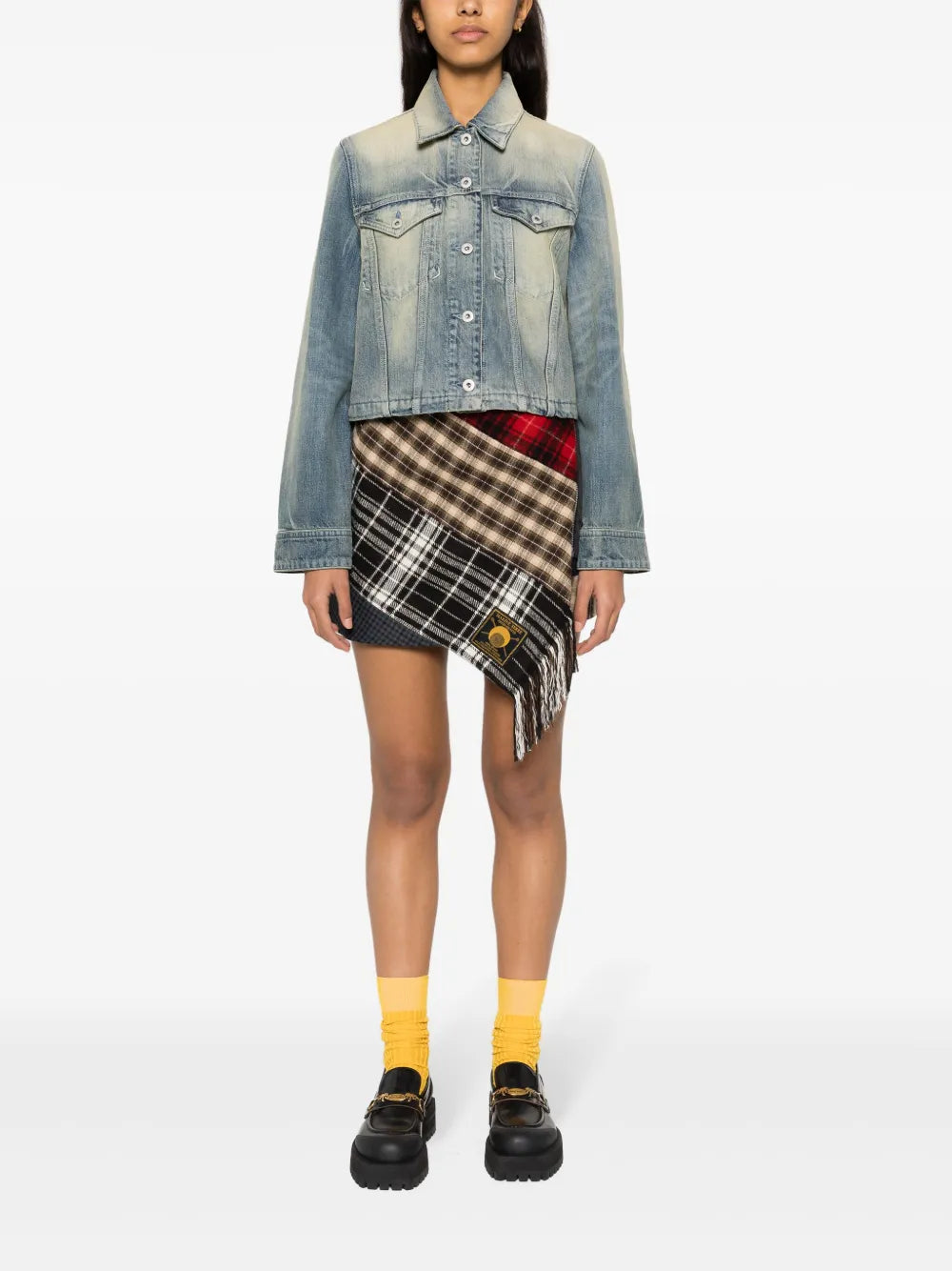 Logo-Embroidery Denim Jacket